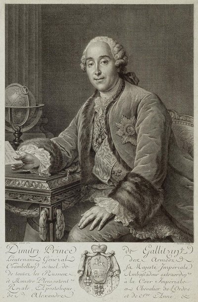 Portret van Prins Dmitriy Mikhailovich Golitsyn 1721-1793 door Pierre Alexandre Tardieu