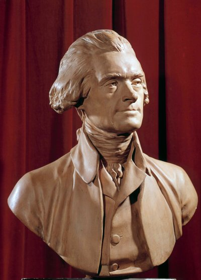 Buste van Thomas Jefferson (1742-1826), president van de Verenigde Staten door Pierre Alexandre Wille