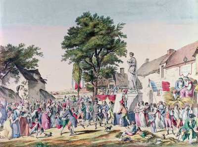 Dorpsfeest ter Ere van de Ouderdom ten tijde van de Franse Revolutie, 1795 door Pierre Alexandre Wille