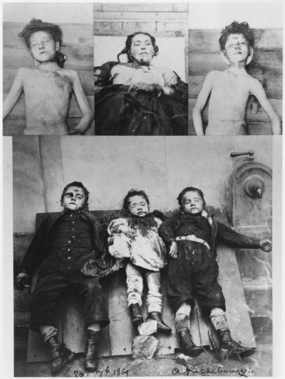 De Troppmann-affaire, de familie Kinck vermoord door Jean-Baptiste Troppmann, 1869 door Pierre Ambroise Richebourg