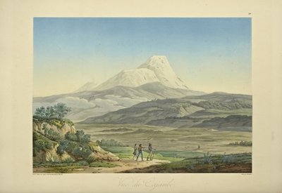 Uitzicht op Cajambe, illustratie uit 