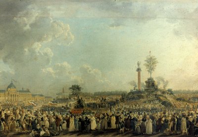 Feest van het Opperwezen op het Marsveld (20 Prairial Jaar II - 8 juni) door Pierre Antoine Demachy