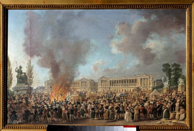 Feest van de eenheid op de Place de la Concorde (29 thermidor an I of 10 augustus 1793) door Pierre Antoine Demachy