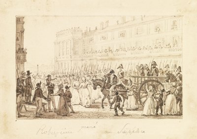 Robespierre en zijn handlangers worden naar hun executie geleid, 1794 door Pierre Antoine Demachy