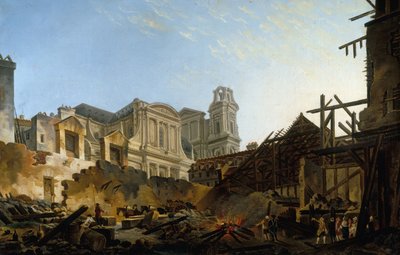 De Foire Saint-Germain na de brand van de nacht van 16 op 17 maart 1762, 1762 door Pierre Antoine Demachy