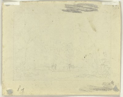 Schetsblad door Pierre Antoine Mongin