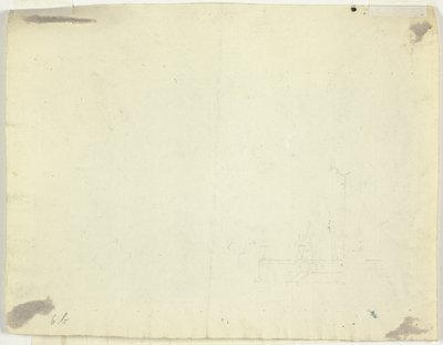 Schets van gewelfde toegang tot een terras door Pierre Antoine Mongin