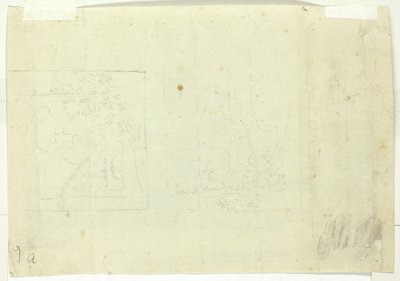 Twee schetsen van een park door Pierre Antoine Mongin