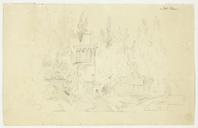 Uitzicht op het park van Versailles: Petit Frianon door Pierre Antoine Mongin