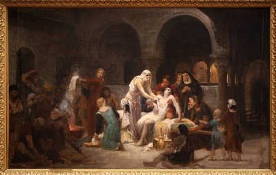 Sint-Elizabeth van Hongarije (1207-1231) zorgt voor de zieken door Pierre Auguste Cot