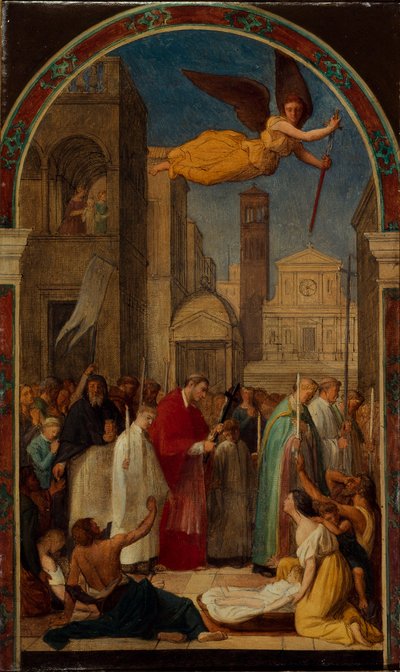 Processie van Sint-Charles Borromeo tijdens de pest van Milaan door Pierre Auguste Pichon