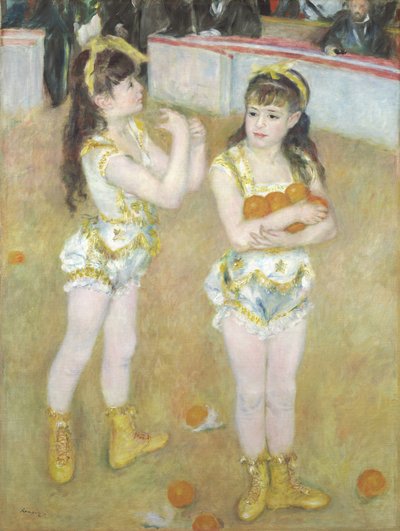 Acrobaten in het Cirque Fernando, Francisca en Angelina Wartenberg, 1879 door Pierre Auguste Renoir