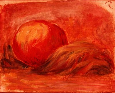 Appel met Blad door Pierre Auguste Renoir