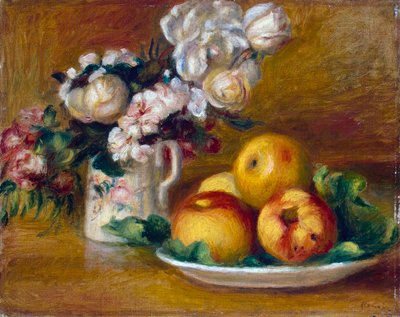 Appels en bloemen, ca. 1895 door Pierre Auguste Renoir