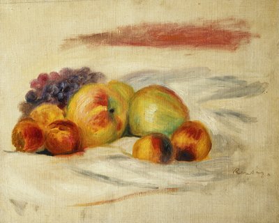 Appels en druiven; Pommes et Raisins, ca. 1910 door Pierre Auguste Renoir