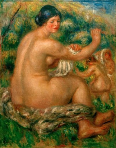 Na het bad door Pierre Auguste Renoir
