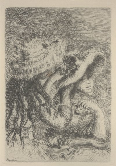 De Hoed Schikken door Pierre Auguste Renoir