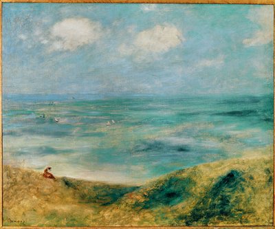 Au bord de la mer a Guernsey (olieverf op doek) door Pierre Auguste Renoir