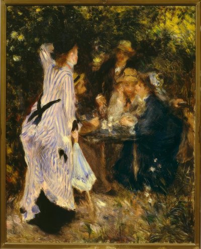 In de tuin (Onder de prieel, Moulin de la Galette) door Pierre Auguste Renoir