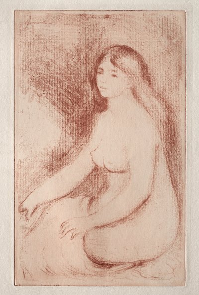 Zittende Baadster, c. 1905 door Pierre Auguste Renoir