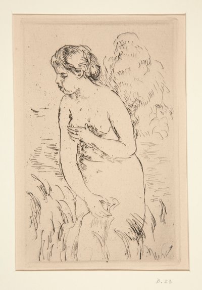 Staande badende, tot aan de knieën door Pierre Auguste Renoir