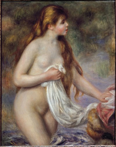 Bader met lang haar door Pierre Auguste Renoir