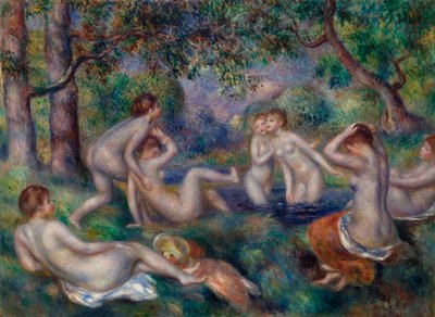 Baders in het bos door Pierre Auguste Renoir