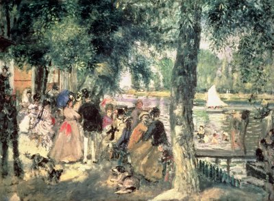 Baden in de Seine of, La Grenouillere door Pierre Auguste Renoir
