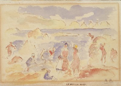 Strandscène, 1883 door Pierre Auguste Renoir