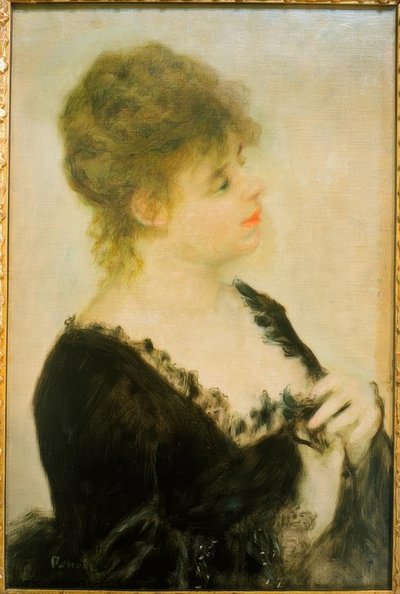Portret van een jonge vrouw door Pierre Auguste Renoir