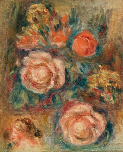 Boeket Rozen door Pierre Auguste Renoir