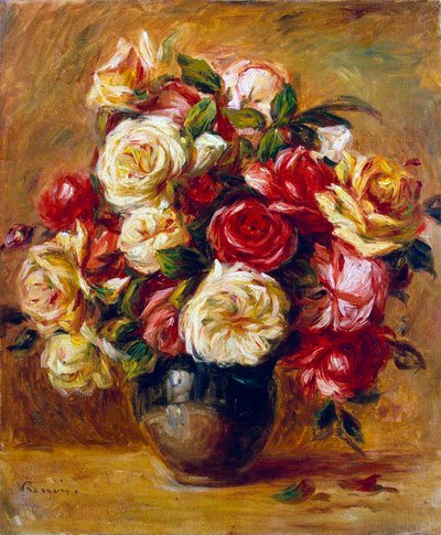 Boeket rozen, ca. 1909 door Pierre Auguste Renoir