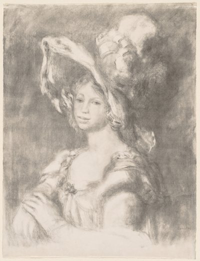 Buste van een jong meisje (Mlle. Dieterle) door Pierre Auguste Renoir