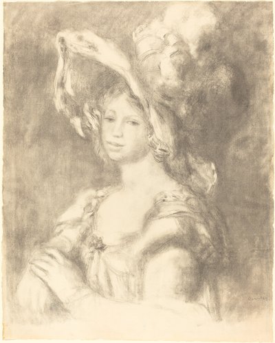 Buste van een jonge vrouw, 1892 door Pierre Auguste Renoir