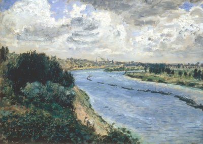 Schepen op de Seine door Pierre Auguste Renoir