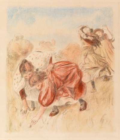 Kinderen die met een bal spelen door Pierre Auguste Renoir