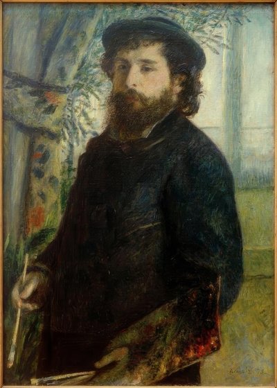 Claude Monet aan het schilderen door Pierre Auguste Renoir