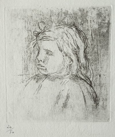 Claude Renoir, driekwart naar links, 1908 door Pierre Auguste Renoir