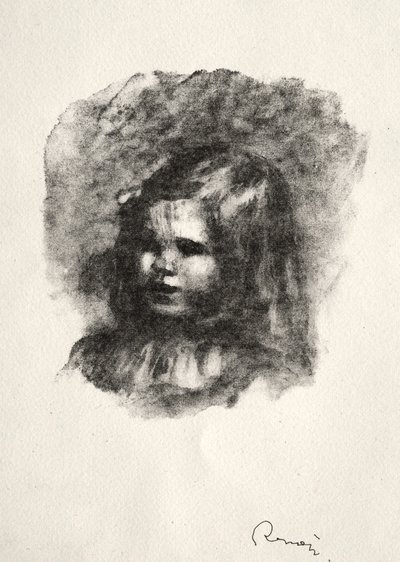 Claude Renoir, naar links gedraaid door Pierre Auguste Renoir