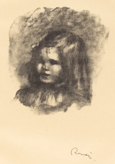 Claude Renoir, naar links gedraaid (Claude Renoir, tourne a gauche), 1904 door Pierre Auguste Renoir