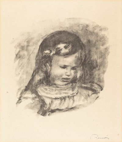 Claude Renoir, met Gebogen Hoofd, 1900s door Pierre Auguste Renoir