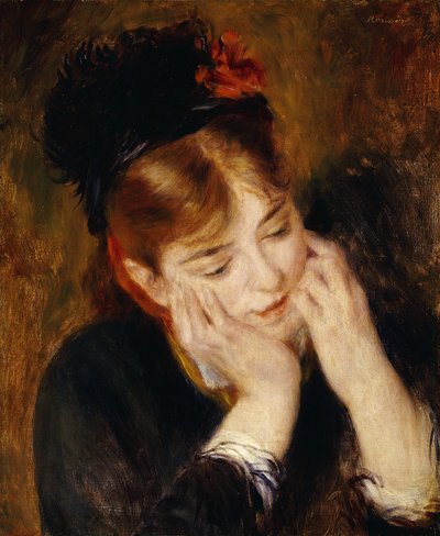 Contemplatie, 1877 door Pierre Auguste Renoir