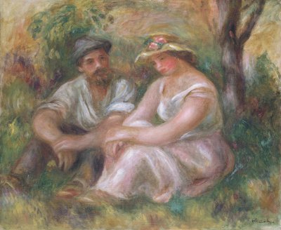 Gesprek door Pierre Auguste Renoir