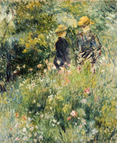 Gesprek in een Rozen Tuin, 1876 door Pierre Auguste Renoir