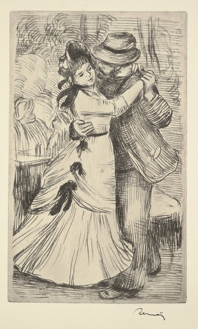 Dans op het platteland door Pierre Auguste Renoir
