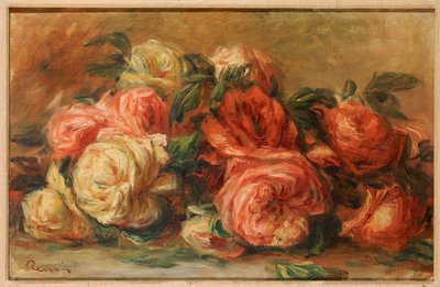 Weggeworpen rozen door Pierre Auguste Renoir