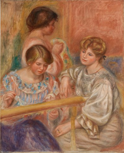 De borduursters door Pierre Auguste Renoir