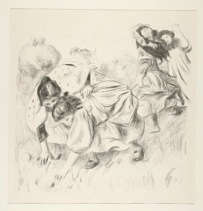 Kinderen die bal spelen door Pierre Auguste Renoir
