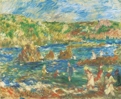 Kinderen op het strand Guernsey, ca. 1883 door Pierre Auguste Renoir