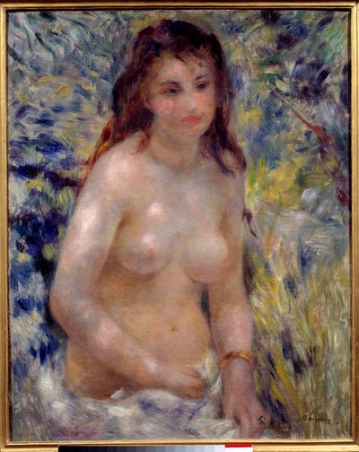 Studie van torso, zonlicht effect door Pierre Auguste Renoir